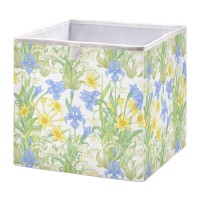 Kigai Spring Flowers Cube Storage Bin, Large Foldable Organizer Basket For Toys, Shelves, Laundry, Nursery -11 X 11 X 11 In