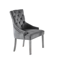 Jameson Velvet Upholstered Dining Chairs in Gray Set of 2