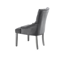 Jameson Velvet Upholstered Dining Chairs in Gray Set of 2