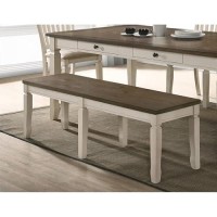 Best Master Furniture Belle 58 Rectangular Solid Wood Dining Bench in Oak Cream