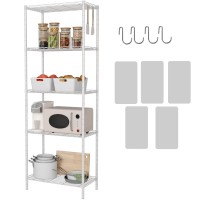 Homefort 5Shelving Unit Adjustable Wire Shelving Metal Wire Shelf With Shelf Liners And Hooks For Kitchen Closet Bathroom