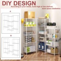 Homefort 5Shelving Unit Adjustable Wire Shelving Metal Wire Shelf With Shelf Liners And Hooks For Kitchen Closet Bathroom