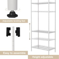 Homefort 5Shelving Unit Adjustable Wire Shelving Metal Wire Shelf With Shelf Liners And Hooks For Kitchen Closet Bathroom