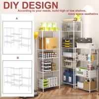 Homefort 4Shelving Unit Adjustable Wire Shelving Metal Wire Shelf With Shelf Liners And Hooks For Kitchen Closet Bathroom L