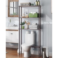 Amazerbath Bamboo Over The Toilet Storage Shelf, Over Toilet Bathroom Organizer Rack, 3-Tier Bathroom Shelves Over Toilet, Space Saver, Espresso