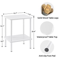 Apicizon 2 Tier End Table Set Of 2 Boho Side Table With Storage Shelf Nightstand Bedside Table For Small Spaces Bedroom Livi