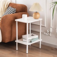 Apicizon 2 Tier End Table Set Of 2 Boho Side Table With Storage Shelf Nightstand Bedside Table For Small Spaces Bedroom Livi