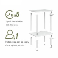 Apicizon 2 Tier End Table Boho Side Table With Storage Shelf Nightstand Bedside Table For Small Spaces Bedroom Living Room