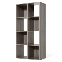 CAPHAUS Sturdy Room 11-Inch Cube Storage Organizer Shelf, with Thick Exterior Edge, Storage Shelf Divider w/Back, Bookcase, 6-Cube / 8-Cube / 9-Cube, Colors Available in Rustic Grey Oak and White