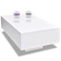 FIRBNUS 33.5x21.7x12.2 Coffee Table High Gloss White Coffee Tables for Living Room Modern Coffee Table Center Table for Living Room Rectangle Coffee Table Side Table Modern Elegant Look