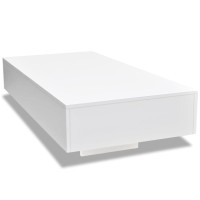 FIRBNUS 45.3x21.7x12.2 Coffee Table High Gloss White Coffee Tables for Living Room Modern Coffee Table Center Table for Living Room Rectangle Coffee Table Side Table Modern Elegant Look