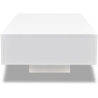 FIRBNUS 45.3x21.7x12.2 Coffee Table High Gloss White Coffee Tables for Living Room Modern Coffee Table Center Table for Living Room Rectangle Coffee Table Side Table Modern Elegant Look