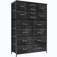 Finnhomy 16 Drawers Dresser For Bedroom, Tall Dressers & Chests Of Drawers With Wood Top, Large Fabric Storage Dresser For Bedroom/Living Room/Entryway/Closet, 38