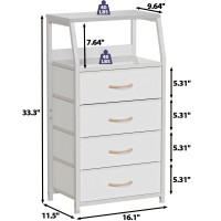 Furnulem Tall 4 Drawers Dresser Vertical Storage Tower For Bedroom Hallway Entryway Nursery Closet Organizer Nightstand Be