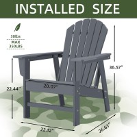 Restcozi Adirondack Chairs  Hdpe All-Weather Adirondack Chair  Fire Pit Chairs (Traditional) (1  Grey)