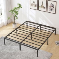 Hobinche 14 Inch Metal Bed Frame Queen Size No Box Spring Needed Easy Assembly Heavy Duty Noise Free Narrow Bedframes Double