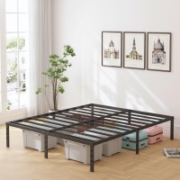 Hobinche 14 Inch Metal Bed Frame Queen Size No Box Spring Needed Easy Assembly Heavy Duty Noise Free Narrow Bedframes Double