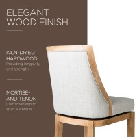 Maven Lane Vienna Counter Stool In Weathered Oak Finish With Sand Color Fabric Upholstery