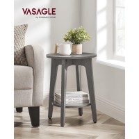 Vasagle Side Table Small Round End Table With Lower Shelf Nightstand For Small Spaces Living Room Bedroom Smoky Gray Ulet28