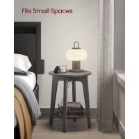 Vasagle Side Table Small Round End Table With Lower Shelf Nightstand For Small Spaces Living Room Bedroom Smoky Gray Ulet28