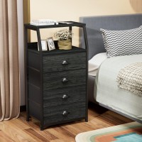 Furnulem Tall 4 Drawers Dresser Vertical Storage Tower Black Dresser For Bedroom Hallway Entryway Nursery Closet Organizer