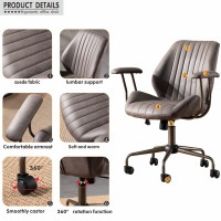 Ovios Home Office Desk Chair Computer Chair With Mid Back Support Armrests Rolling Swivel Wheels Height Adjustable Task Chair Fo