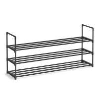 Songmics Shoe Rack 3 Tier Shoe Organizer Metal Shoe Storage Shelf For 18 Pairs Of Shoes Easy To Assemble Entryway Black Uls