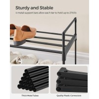 Songmics Shoe Rack 3 Tier Shoe Organizer Metal Shoe Storage Shelf For 18 Pairs Of Shoes Easy To Assemble Entryway Black Uls