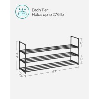 Songmics Shoe Rack 3 Tier Shoe Organizer Metal Shoe Storage Shelf For 18 Pairs Of Shoes Easy To Assemble Entryway Black Uls