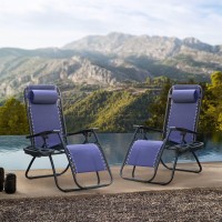 Flamaker Patio Zero Gravity Chair Outdoor Folding Lounge Chair Recliners Adjustable Lawn Lounge Chair With Pillow For Poolside