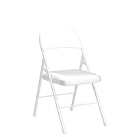 Karl Home 6 Pack White Folding Chairs With Padded Seats For Outdoor Indoor Portable Stackable Commercial Seat With Steel Fram