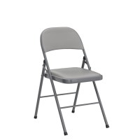 Karl Home 4 Pack Grey Folding Chairs With Padded Seats For Outdoor Indoor Portable Stackable Commercial Seat With Steel Frame