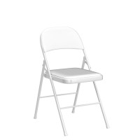 Karl Home 4 Pack White Folding Chairs With Padded Seats For Outdoor Indoor Portable Stackable Commercial Seat With Steel Fram