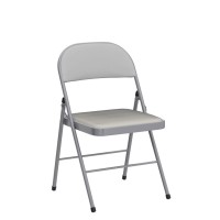 Karl Home 6 Pack Grey Folding Chairs With Padded Seats For Outdoor Indoor Portable Stackable Commercial Seat With Steel Frame