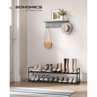 Songmics Shoe Rack 2 Tier Shoe Organizer Metal Shoe Storage Shelf For 12 Pairs Of Shoes Easy To Assemble Entryway Black Uls