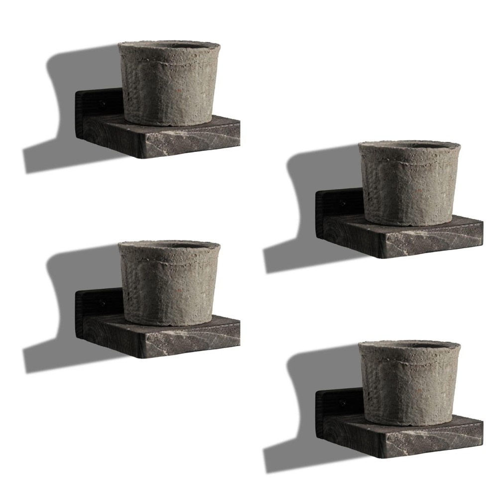 Freezing Point Small Floating Shelf For Wall Set Of 4 Natural Wood 4Inch Mini Wall Shelves Decor Plant Display Collectibles Moun