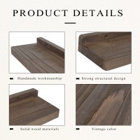 Freezing Point Floating Shelves For Wall Set Of 2 Natural Wood 16Inch Wall Shelf Decor Plant Display Collectibles Mounted Kitche