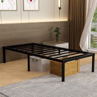 Hobinche 16 Inch Twin Size Bed Frame No Box Spring Needed Heavy Duty Black Metal Platform Mattress Foundation Nonslip Noise