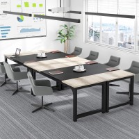 Tribesigns 70.8??Xecutive Desk, Large Office Computer Desk With Thicken Frame, Modern Simple Workstation Business Furniture For Home Office, Vintage Grey/Black