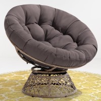 Bme 40 Ergonomic Wicker Papasan Chair With Soft Thick Density Fabric Cushion High Capacity Steel Frame 360 Degree Swivel For