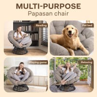 Bme 40 Ergonomic Wicker Papasan Chair With Soft Thick Density Fabric Cushion High Capacity Steel Frame 360 Degree Swivel For