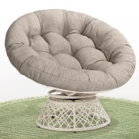 Bme 40 Ergonomic Wicker Papasan Chair With Soft Thick Density Fabric Cushion High Capacity Steel Frame 360 Degree Swivel For