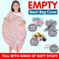 Lukeight Stuffed Animal Storage Bean Bag Chair Cover For Kids Zipper Beanbag Chair Cover For Organizing Toddler Kids Rooms P