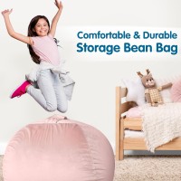 Lukeight Stuffed Animal Storage Bean Bag Chair Cover For Kids Zipper Beanbag Chair Cover For Organizing Toddler Kids Rooms P