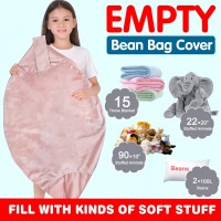 Lukeight Stuffed Animal Storage Bean Bag Chair Cover For Kids Zipper Beanbag Chair Cover For Organizing Toddler And Kids Rooms