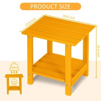 Loeniy 2 Tier Outdoor Side Table Hdpe Adirondack Table Patio Side Table With Woodlike Grain Weather Resistant End Table Small