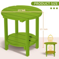 Loeniy 2 Tier Outdoor Side Table Hdpe Adirondack Table Patio Side Table With Woodlike Grain Weather Resistant End Table Small