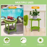 Loeniy 2 Tier Outdoor Side Table Hdpe Adirondack Table Patio Side Table With Woodlike Grain Weather Resistant End Table Small