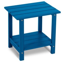 Loeniy 2 Tier Outdoor Side Table Hdpe Adirondack Table Patio Side Table With Woodlike Grain Weather Resistant End Table Small