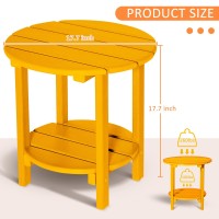 Loeniy 2 Tier Outdoor Side Table Hdpe Adirondack Table Patio Side Table With Woodlike Grain Weather Resistant End Table Small